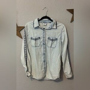 CAbi Light Wash Denim Top